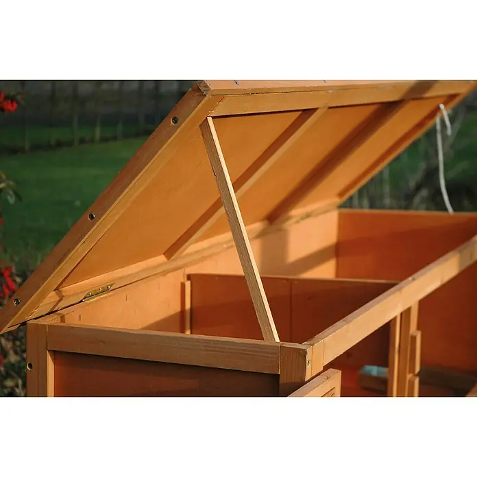 Dobar Kaninchenstall - 115 x 45 x 116 cm, Braun, Kiefernholz (Kleintierstall) - Detailaufnahme