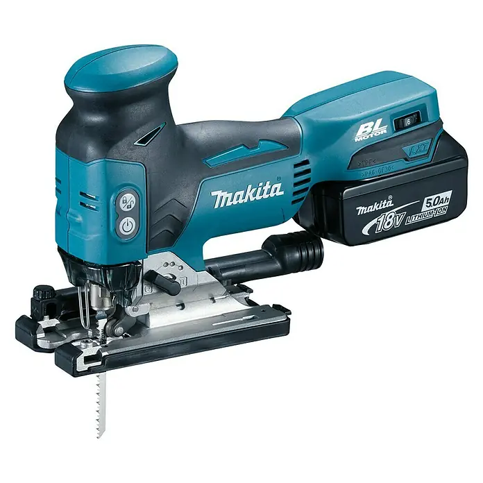 Makita Akku-Stichsäge DJV181RT1J - 18 V, Li-Ionen, 5 Ah, 1 Akku, Leerlaufhubzahl: 800 - 3.500 Hübe/min - Vorderansicht