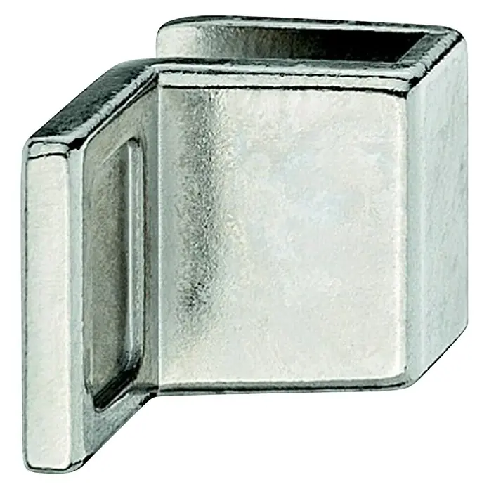 Ručkica za staklena vrata - Prikladno za: Debljina stakla 4 – 6 mm, D x Š x V: 20 x 20 x 28 mm, Cinkov tlačni lijev, Srebrne boje, Plastični odbojnik - Pogled sprijeda