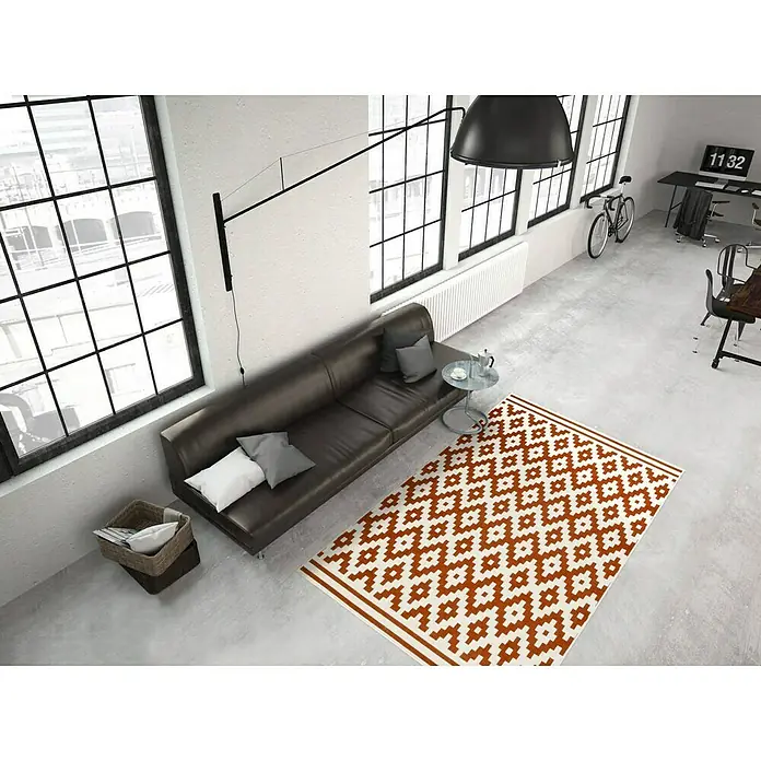 Kayoom Teppich Stella - Elfenbein/Orange, L x B: 230 x 160 cm, 100 % Polypropylen - Stimmungsaufnahme
