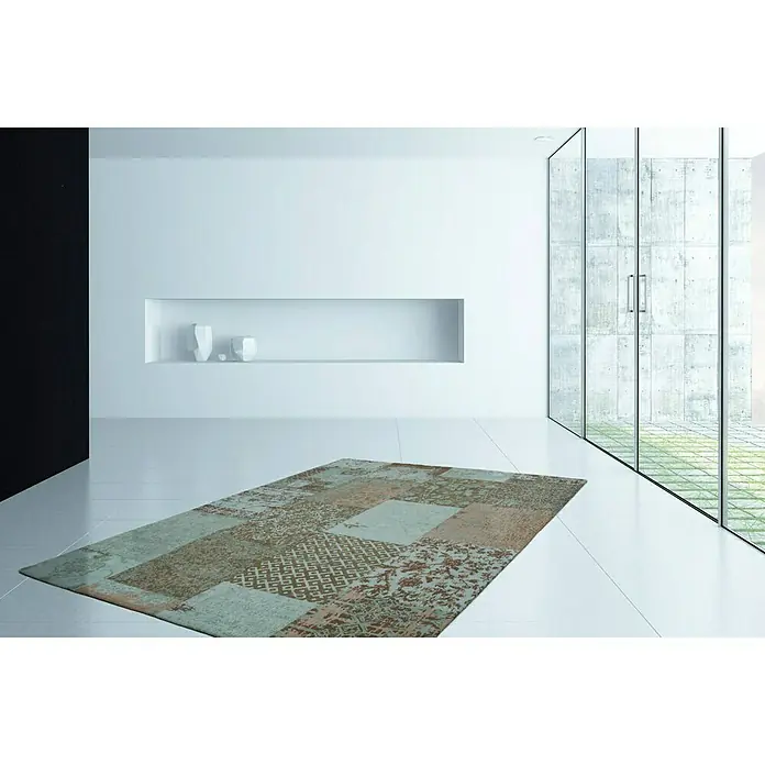 Kayoom Teppich Jacquard - Türkis, L x B: 170 x 120 cm, 100 % Baumwolle - Stimmungsaufnahme