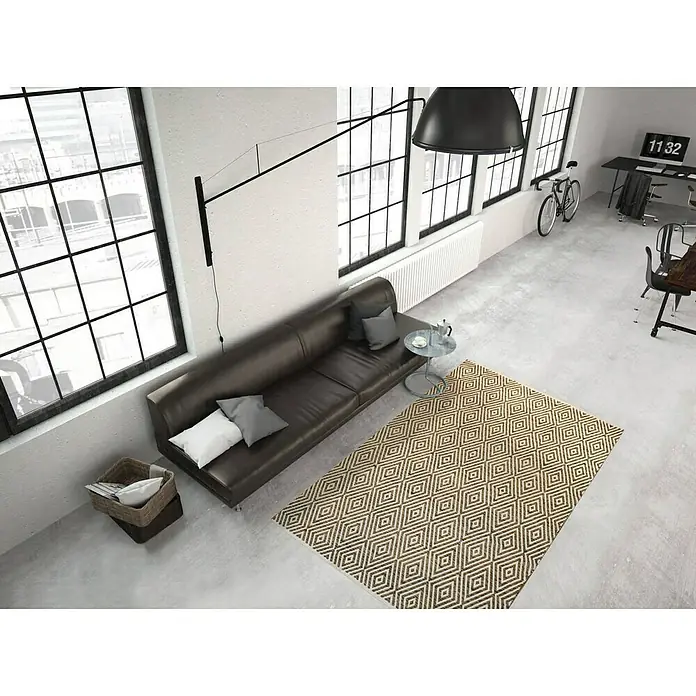 Kayoom Teppich Cocktail 300 - Beige/Braun, L x B: 230 x 160 cm, 100% Baumwolle - Stimmungsaufnahme
