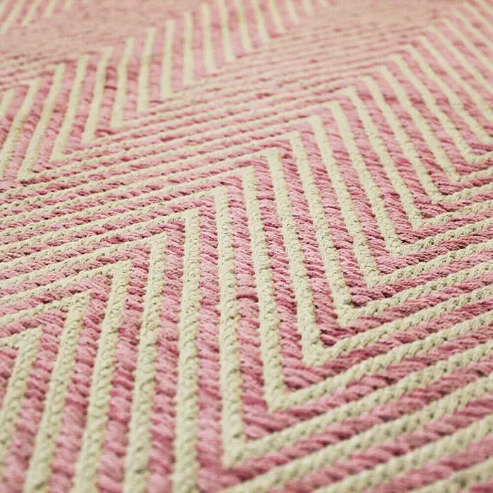 Kayoom Teppich Cocktail 500 - Pink, L x B: 170 x 120 cm, 100% Baumwolle - Detailaufnahme