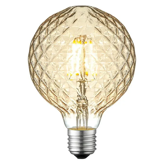 Home Sweet Home LED žarulja Amber Kristall - 4 W, E27, Topla bijela, G95 - Pogled sprijeda