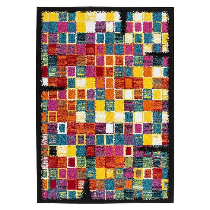 Kayoom Teppich Caribbean 265 - Schwarz, Bunt, L x B: 230 x 160 cm, 100% Polypropylen - Vorderansicht