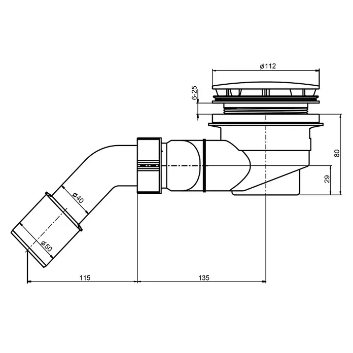 Ottofond Duschwannenablauf Tasso 90 - Durchmesser Ablauf: 90 mm, Chrom - Vorderansicht