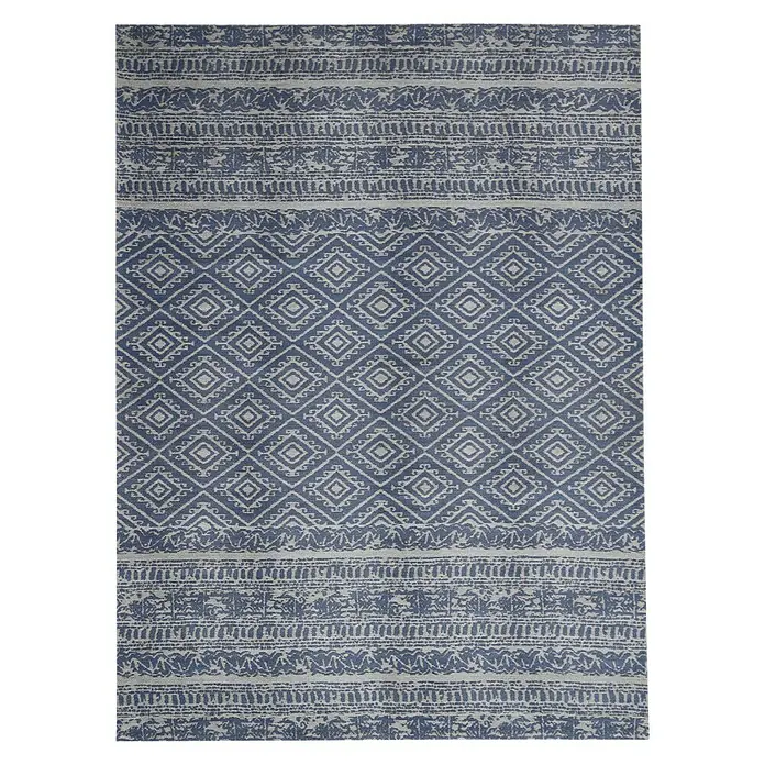Kayoom Teppich Sunny 100 - Blau, L x B: 170 x 120 cm, 100% Polyester - Vorderansicht