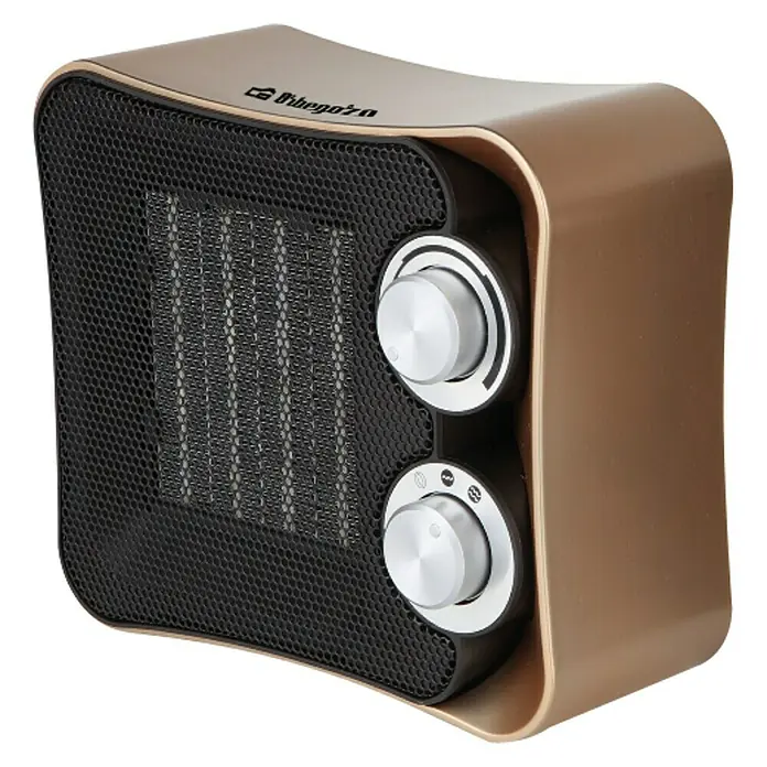 Orbegozo Calefactor cerámico CR - 1.200 W, Marrón/Negro, L x An x Al: 9,6 x 20 x 17,6 cm