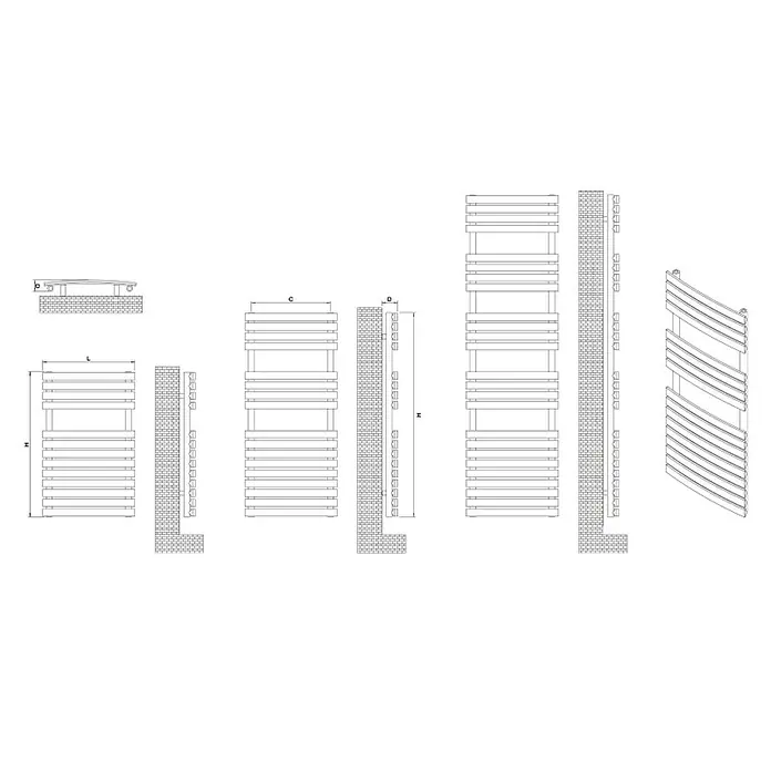 Cicsa Radiador toallero Pukita - An x Al: 50 x 78,8 cm, Blanco