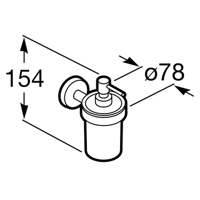 Roca Twin Dispensador de jabón de pared - Vidrio, Cromo