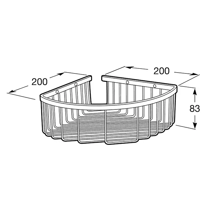 Roca Hotels 2.0 Cesta de baño angular - 20 x 20 x 8,3 cm, Cromo