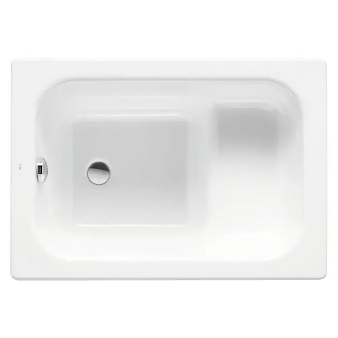 Roca Bañera Contesa con escalón - 100 x 70 cm, Acero esmaltado, Blanco