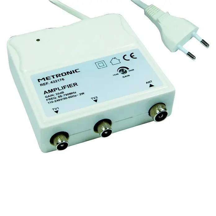 Metronic Amplificador de conexión doméstico 1IN+2OUT 4G TV+RADIO - Para interior