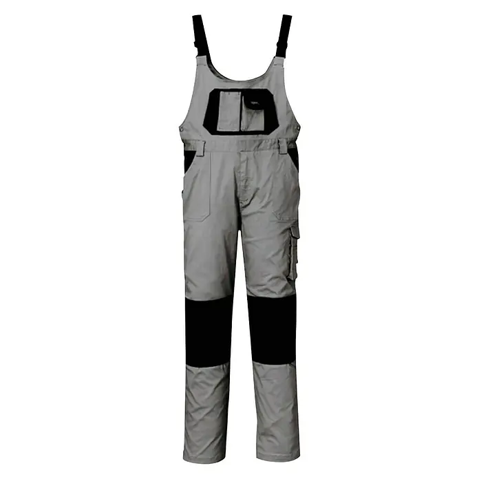Industrial Starter Stretch Pantalón de peto - XL, Gris/Negro