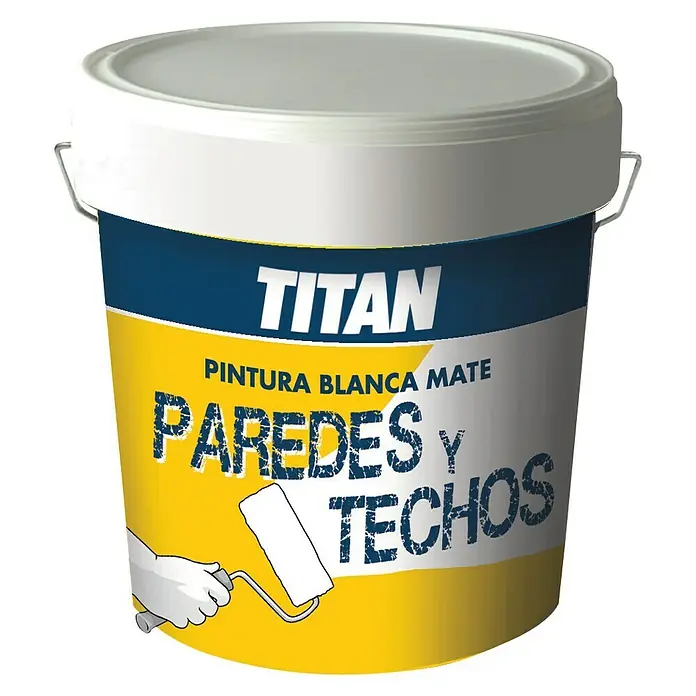 Titan Pintura para paredes y techos - Blanco, 15 l, Mate