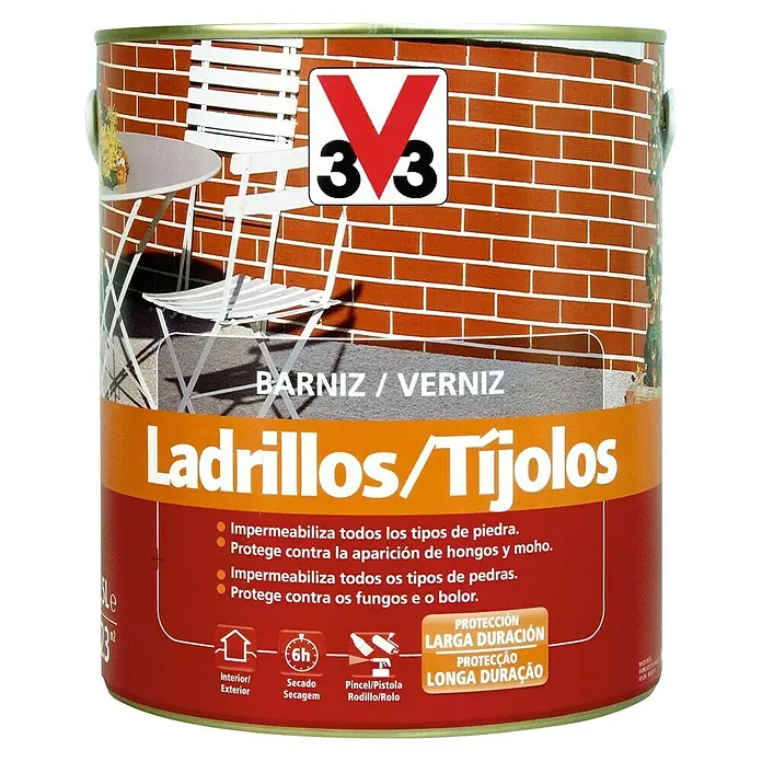 V33 Barniz Ladrillos - Incoloro, 2,5 l, Mate