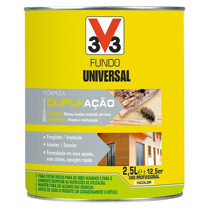 V33 Protección para madera fondo Universal Doble Acción - Incoloro, 2,5 l