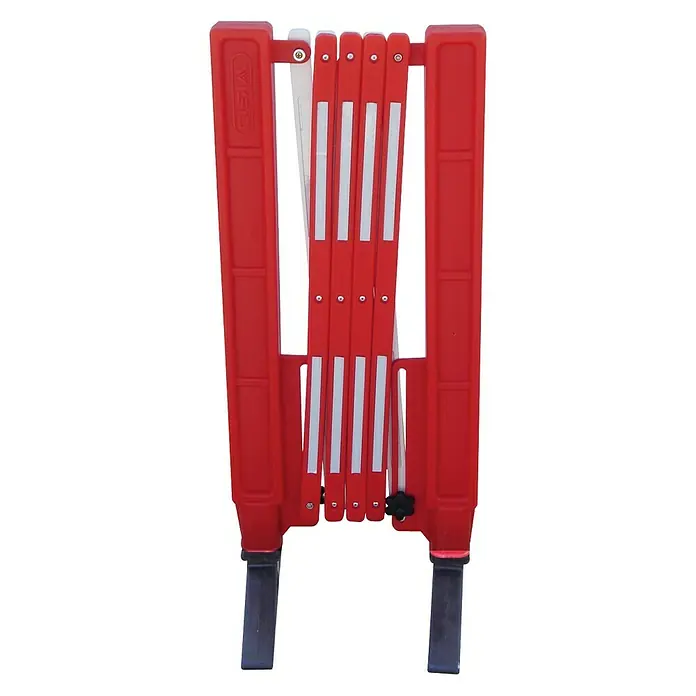 Valla de obra extensible - Polipropileno, Rojo, Blanco
