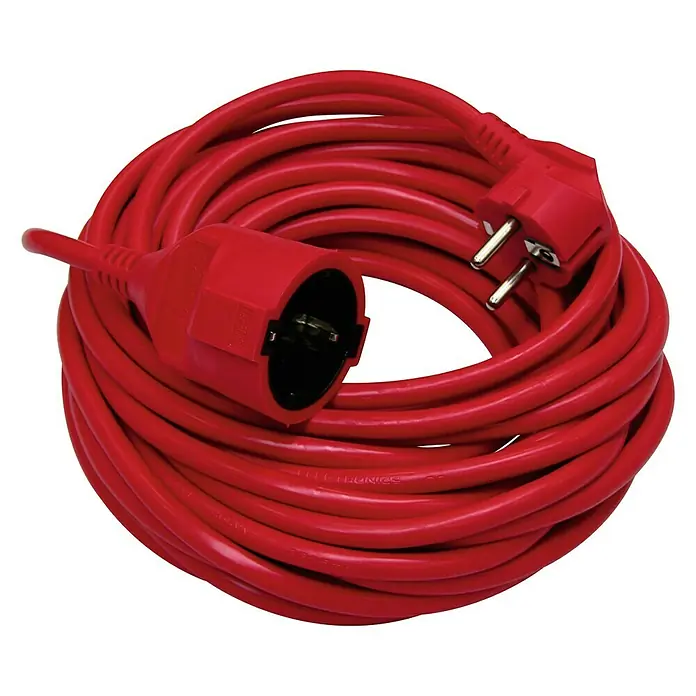 Eurobric 2000 Cable de extensión de goma para jardín - Longitud del cable: 25 m, Rojo