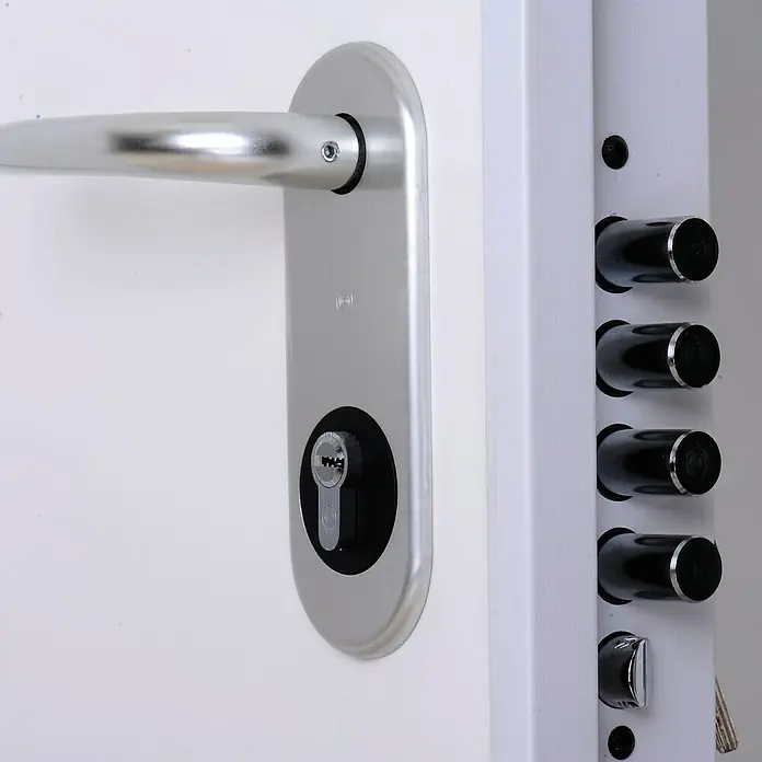 SegureStil Puerta de entrada Acorazada VH500 Serie V Exterior - 90 x 206 cm, Derecha, Blanco lacado