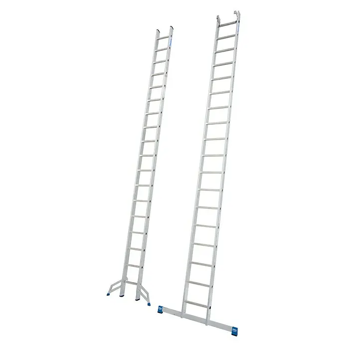 Krause Stabilo Sprossen-Schiebeleiter - Arbeitshöhe: 9,85 m, 2 x 18 Sprossen, Aluminium - Linke Seitenansicht