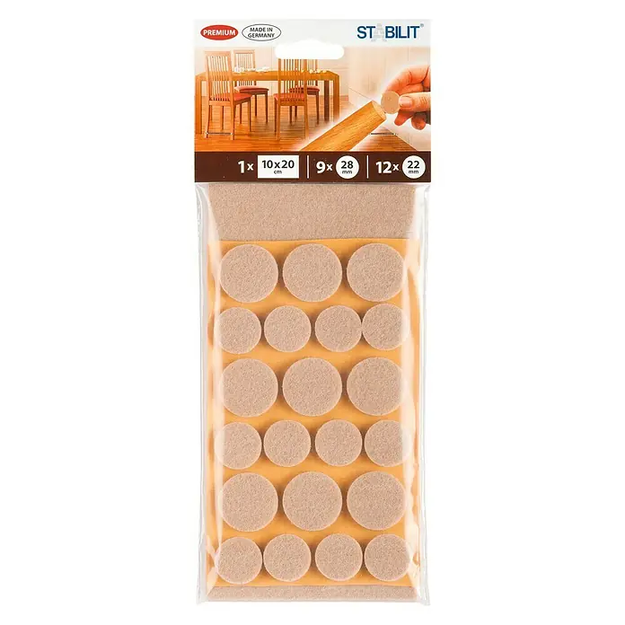 Stabilit Podložna pločica od filca - 22-dij., Samoljepljivo, Natur