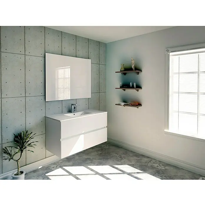 Mueble de lavabo Inca - L x An x Al: 46 x 100 x 54,5 cm, Blanco