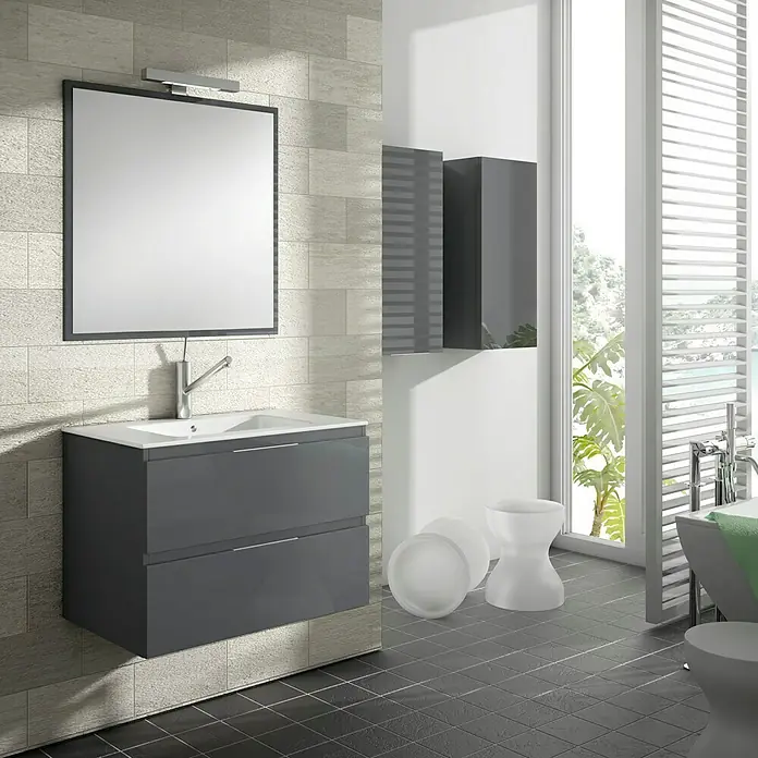 Camargue Mueble de lavabo Módena - L x An x Al: 45 x 60 x 50 cm, Grafito