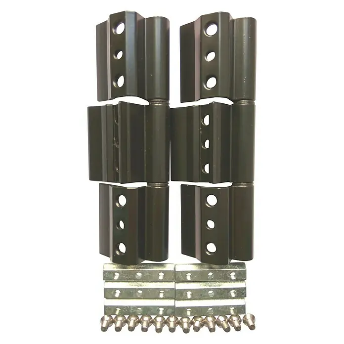 Bisagra reforzada - 15 x 5,5 x 2 cm, Negro, 2 uds.