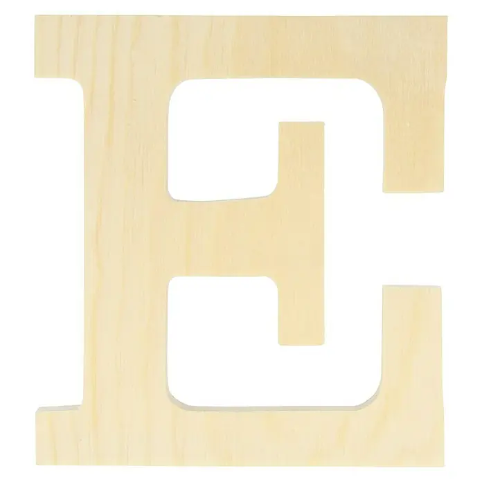 Artemio Letra de madera - Motivo: E, L x An x Al: 11,5 x 1 x 11,5 cm, Madera