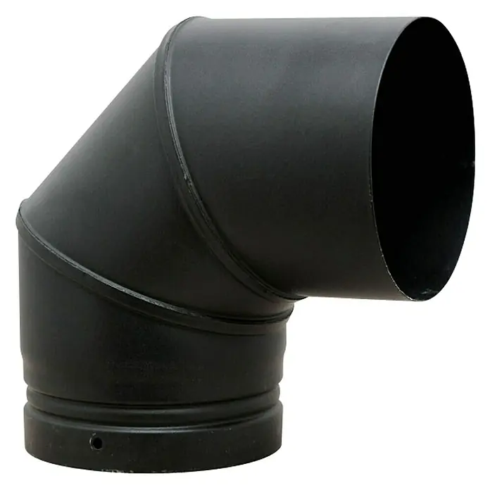 Codo para tubos esmaltado - 175 mm, 90 °, Esmaltado, Negro