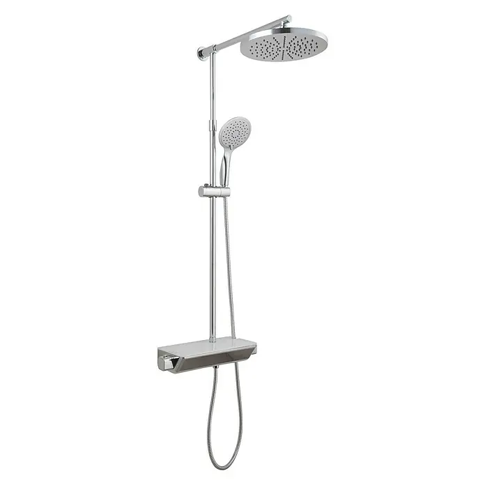 Rousseau Sistema de ducha Cristal - Con grifo termostático, Número de tipos de chorro: 1 ud., Cromo