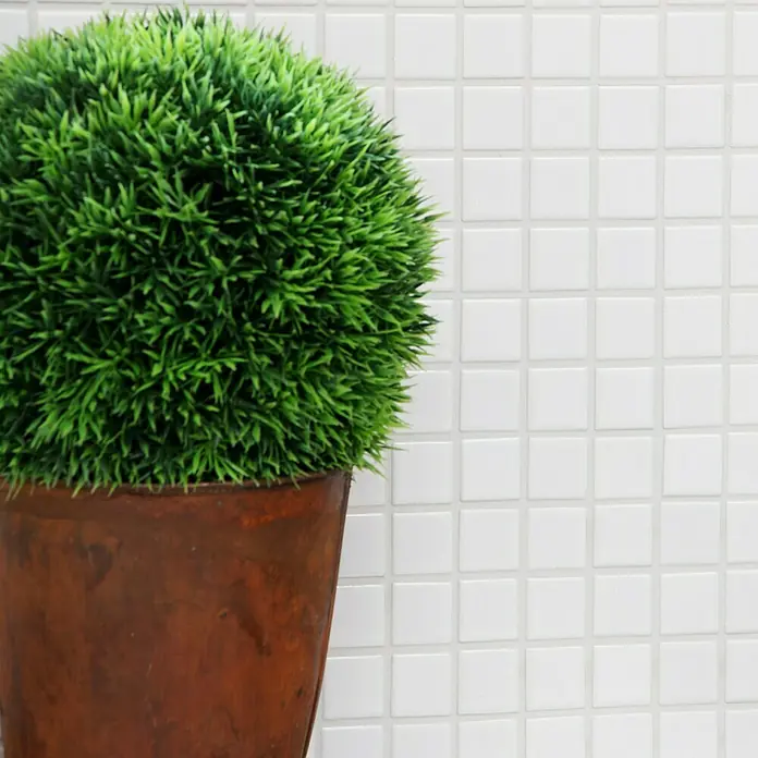 Mozaik pločica - 32,6 x 30 cm, Bijele boje, Mat - Detaljan prikaz