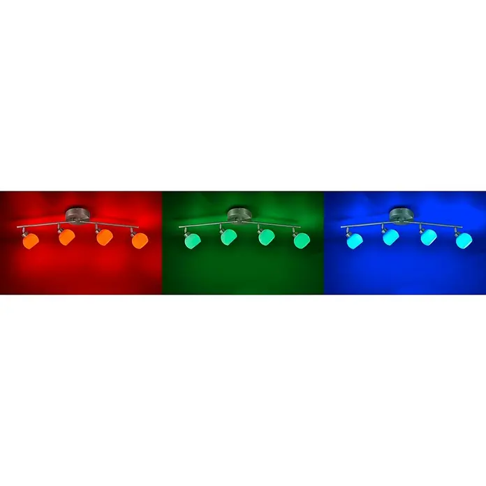 LeuchtenDirekt Lola LED-Deckenstrahler Lotta - 14 W, L x B x H: 92,5 x 22,5 x 20 cm, Stahl, Warmweiß - Ansicht von unten