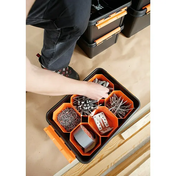 SmartStore Caja de almacenaje Robust - 30 x 40 x 19 cm, Plástico, Negro