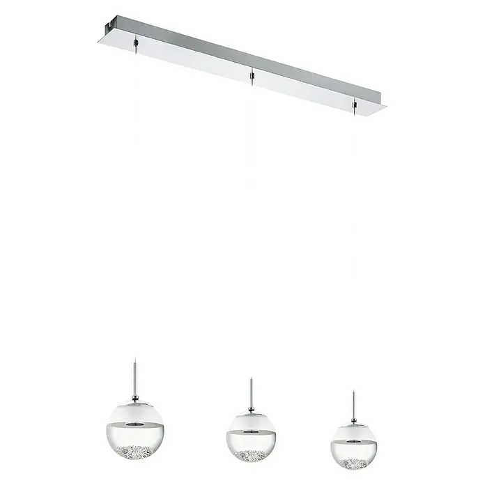 Eglo Lámpara colgante LED redonda Montefio 1 - 15 W, Transparente, Cromo, Blanco cálido