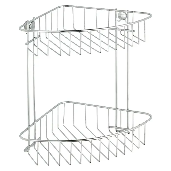 Wenko Classic Eckduschkorb - L x B x H: 19,5 x 26,5 x 26,5 cm, Verchromt