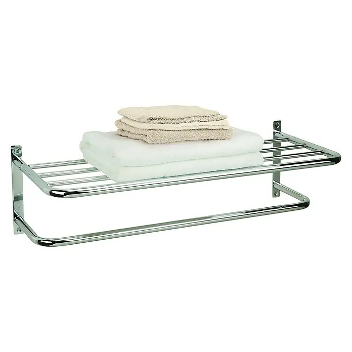 MSV Portatoallas Lakki - Ancho: 62,5 cm, Cromo, Brillante