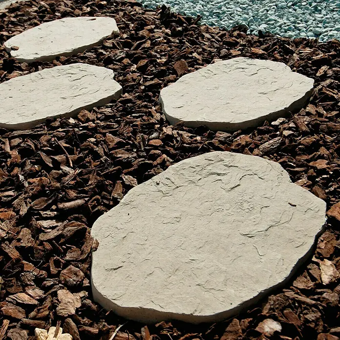 Placas para caminos Piedra - 46 x 32 x 4 cm, Blanca natural, Hormigón