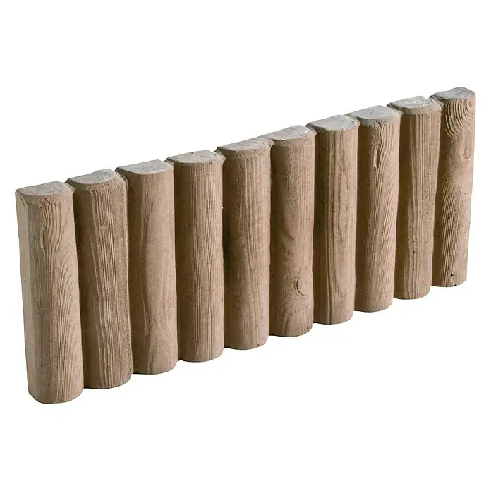 Bordillo Madera Recto - 46 x 19 x 3 cm, Marrón, Hormigón