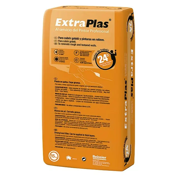Beissier Polvo para masilla Extra plas - Blanco, 15 kg