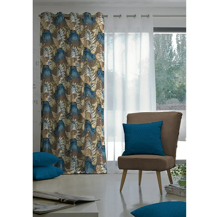 Cortina con ollaos Chealsea - An x Al: 140 x 270 cm, 100% Poliéster, Multicolor