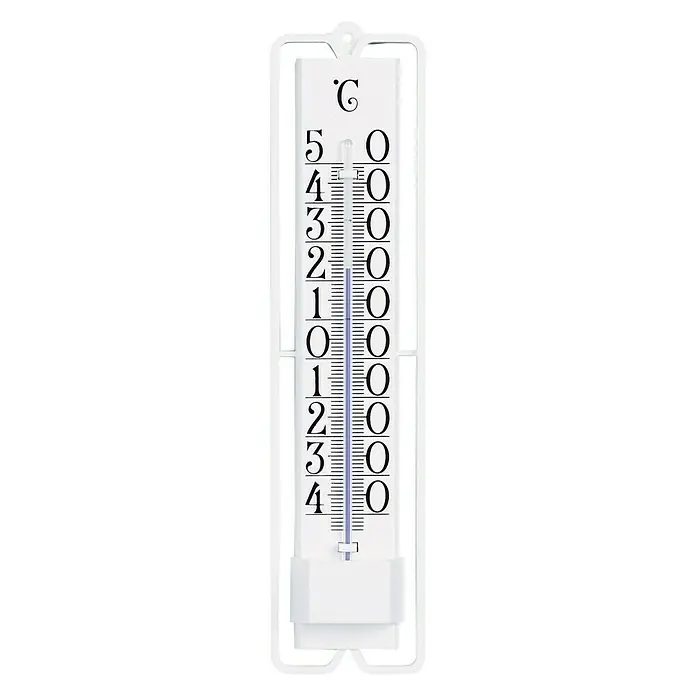 Termómetro para exterior atmosférico - An x Al: 4,7 x 19 cm, Plástico, Blanco