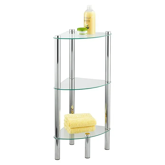 Wenko Estantería de baño Yago - L x An x Al: 30 x 30 x 74 cm, Acero