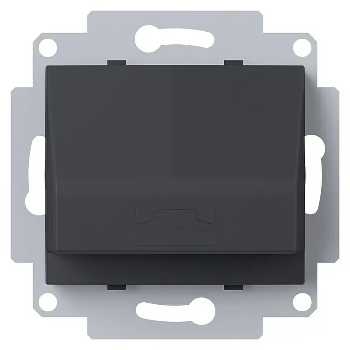 Voltotherm Toma de teléfono RJ12 - Negro, Plástico, Montaje en la pared