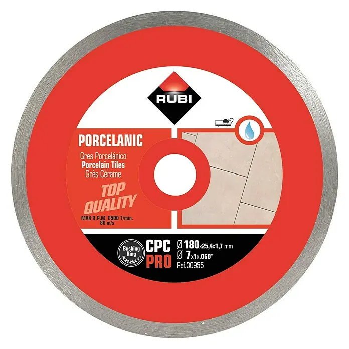 Rubi Disco de corte de diamante PRO CPC - Diámetro disco: 180 mm, Apto para: Gres porcelánico