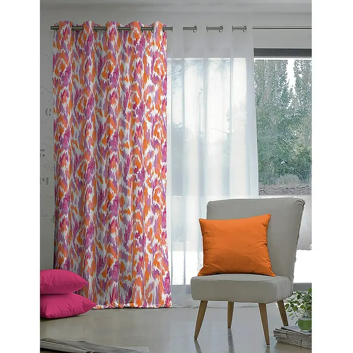 Cortina con ollaos Ancona - 140 x 260 cm, 100% poliéster, Multicolor