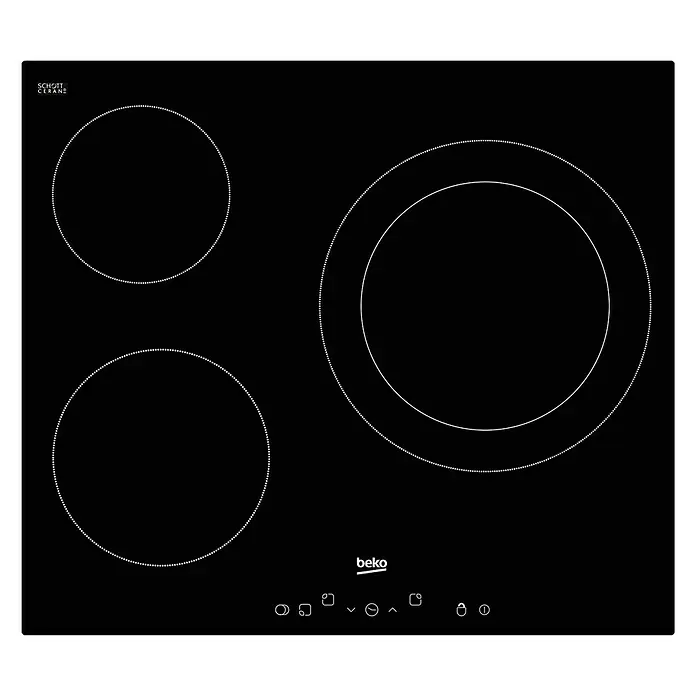 Beko Placa de cocción vitrocerámica HIC 63401 T - Zonas de cocción: 3 ud., Temporizador, Vitrocerámica