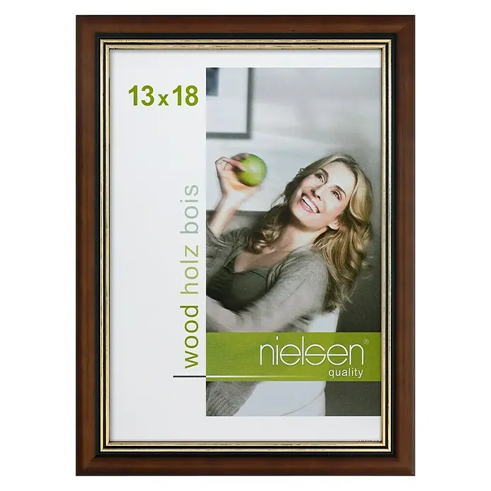 Nielsen Bilderrahmen Ascot - Dunkelbraun/Gold, 13 x 18 cm, Holz - Vorderansicht