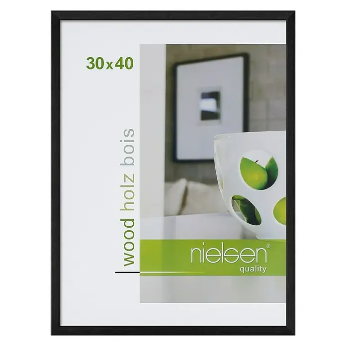 Nielsen Holzwechselrahmen Zoom - Schwarz, 30 x 40 cm, Holz - Vorderansicht